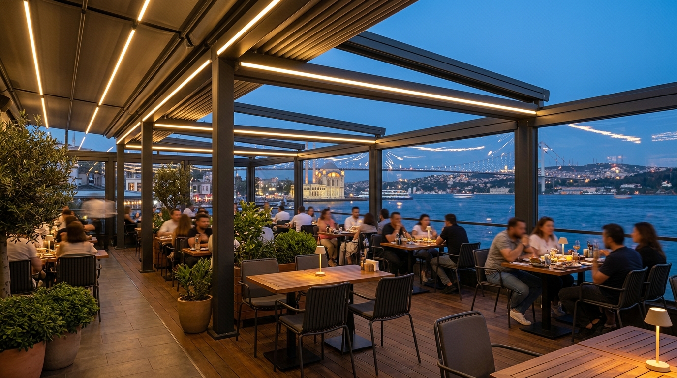 Seaside Kafe Teras Pergola Otomasyonu